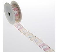 Deko und Band 40012-2155 25 9329 Ruban à Motif Orange/Rose 25 mm x 15 m