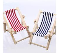 Deko und Band Chaises Longues en Bois - Bleu/Blanc/Rouge/Blanc - 9 x 15 cm - 10 pièces - 77944