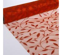 Deko und Band 'Chemin de Table Flock Print persimone Leafs Rouleau 15 m - 72 "- 28 cm - 25