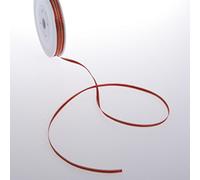 Deko und Band Double de Face Satin avec Bord doré - Rouge - 3 mm - 50 m - 32103 30 (0,26 €/m)