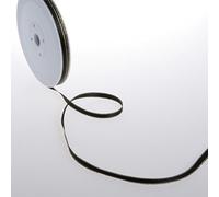 Deko und Band Double Face en Satin avec Bordure dorée - Noir - 6 mm - 50 m - 32106 190 (0,34 €/m)