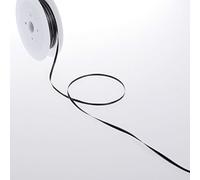 Deko und Band Double Face Satin avec Bordure argentée - Noir - 3 mm - 50 m - 32103 90 (0,26 €/m)