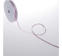 Deko und Band Double Face Satin avec Bordure argentée - Vieux Rose - 3 mm - 50 m - 32103 40 (0,26 €/m)