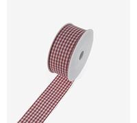 Deko und Band landhauskaroband 7404-25 m (40 mm x 25 m, Bordeaux)