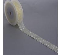 Deko und Band Organza avec astérisque - Crème - 25 mm - 25 m - 90165 50 (0,85 €/m)