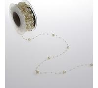 Deko und Band Perle Ficelle Crème - 5 mm Rouleau de 10 m - 97651 50 (1,83 €/m)