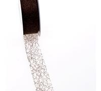 Deko und Band Spiderweb Ruban décoratif - 3 cm Marron - Rouleau 25 m - 67 021-R 30