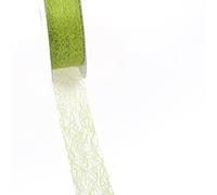 Deko und Band Spiderweb Ruban décoratif - 3 cm Vert Clair - Rouleau 25 m - 67 007-R 30