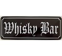 Deko7 Rahmenlos Plaque métallique Motif bar de whisky 27 x 10 cm