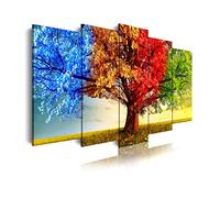DekoArte 511 - Impression Sur Toile Moderne 5 Pièces 150x80 cm | Toile Décorative Pour Votre Salon Ou Votre Chambre | Style Paysage Arbres Quatre Saisons
