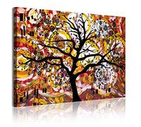 DekoArte - Impression Sur Toile Moderne D'Images Artistiques | Toile Décorative Pour Votre Salon Ou Votre Chambre | Art Abstrait et Moderne Arbre De La Vie De Gustav Klimt | 1 Pièce 120 x 80 cm