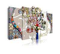 DekoArte - Impression Sur Toile Moderne D'Images Artistiques | Toile Décorative Pour Votre Salon Ou Votre Chambre | Style Art Abstrait Arbre De La Vie Gustav Klimt | 5 Pièces 150 x 80 cm