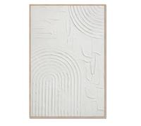 DekoArte - Tableau decoration murale salon avec relief HALO 90x60cm - Tableaux avec cadre couleur bois inclus