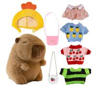 Dekof Capybara en peluche rechargeable, accessoire cadeau charmant, ensemble de figurines de dessin animé, rechargeable, design chaud festival d'hiver pour offrir