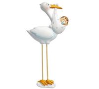 Dekofigur zur Geburt eines Jungen: Storch, Polyresin, 95 mm