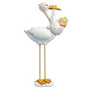 Dekofigur zur Geburt eines Mädchens: Storch, Polyresin, 95 mm