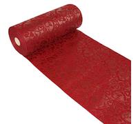 Dekoflor Chemin de Table décoratif Design Unique en Forme de cœurs (imperméable, Effet Lotus, Surface veloutée, Rouleau de 5 m, Largeur 30 cm, 100% Nylon), Bordeaux