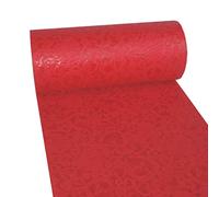 Dekoflor Chemin de Table décoratif en Forme de cœurs (imperméable, Effet Lotus, Surface veloutée, Rouleau de 5 m, Largeur 30 cm, 100% Nylon) Rouge
