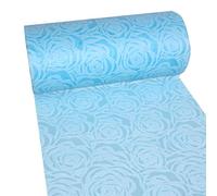 Dekoflor Chemin de Table Motif Roses Uniques, Nylon, Bleu Clair, 5 m x 30 cm