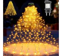 Dekofun Guirlande Lumineuse Sapin de Noël, 400 LED, 2M * 16 Guirlande Lumineuse avec Anneau, 8 Modes Lumiere Sapin de Noël, Étanche Christmas Tree Lights pour Interieur Exterieur Décor - Blanc Chaud