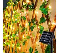 Dekofun Guirlande Lumineuse Solaire, 10M 100LED Lierre Artificiel Guirlande Lumineuse, 8 Modes Étanche Faux Lierre Feuilles pour Jardin Balcon Murale Table Terrasse Mariage Party Exterieur Deco