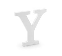 DekoHaus Lettres Y en bois - 20 cm - Lettres décoratives de A à Z - Blanc - Autonomes - Pour mariage, anniversaire, chambre d'enfant, bricolage