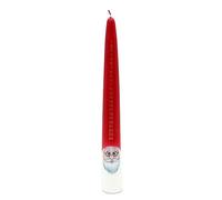 Dekohelden24 1 bougie de l'Avent XXL - Bougie calendrier en blanc - rouge comme lutin avec lunettes, H : 36 x 4,5 cm.