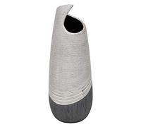 Dekohelden24 213253-32 Vase Design Moderne et élégant en céramique en Forme de Vague en Gris argenté, Welle 32 cm