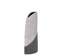 Dekohelden24 213261-25 Vase en céramique élégant et Moderne-Couleur : Gris argenté, Hoch 25 cm
