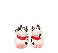 Dekohelden24 222509 Lot de 2 salières et poivrières en céramique 9,5 x 4,5 x 7,3 cm