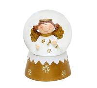 Dekohelden24 501054 Mini Boule à Neige avec Ange, Dimensions L x l x H : 5 x 5 x 6,5 cm, Boule : diamètre de 4,5 cm, Motif de Petite Fille