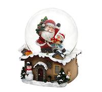 Dekohelden24 501473-SM Boule à Neige avec Père Noël, Dimensions (L x l x H) : 7 x 7 x 9 cm, diamètre de la Boule : 6,5 cm
