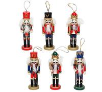 Dekohelden24 521061 Lot de 6 décorations en Bois Motif Casse-Noisette 13,5 cm