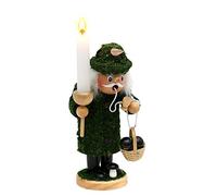 Dekohelden24 521228 Figurine en Forme de Bonhomme de Mousse avec Panier à Champignon et bougeoir env. 18 cm