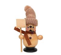 Dekohelden24 Adorable Bonhomme de Neige d'encens Benny avec écharpe et Bonnet tricoté 19 cm