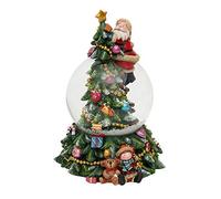 Dekohelden24 Superbe Boule à Neige sur Le Sapin de Noël, avec Son et Père Noël, Ø 10 cm.