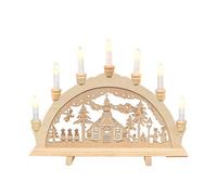 Dekohelden24 Arche Lumineuse en Bois Seiffen 7 Flammes Environ 45 x 4 x 33 cm.
