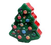 Dekohelden24 Boîte à biscuits en métal en forme d'arbre de Noël - Dimensions (L x l x H) : env. 18 x 15 x 6 cm