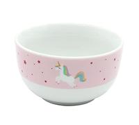 Dekohelden24 Bol à céréales pour Enfant en Porcelaine avec Inscription en Forme de Licorne - Hauteur : env. 5,8 x 11 cm - Capacité : 250 ML - Porcelaine - 11 cm