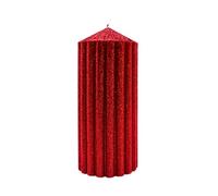 Dekohelden24 Bougie de Table Supérieure - Pilier avec Paillettes en Rouge Festif - Dimensions (l x H) : env. 7 x 16 cm