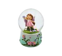 Dekohelden24 Boule à neige, créatures mythiques - Boule à neige avec fleurs - Boule à neige avec fleurs - Boule elfe avec fleurs - Boule de fée à secouer avec paillettes colorées et fleurs - L x l x H