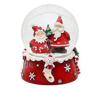 Dekohelden24 - Boule à Neige - Duo Père Noël - Rouge et Blanc - Dimensions de la Boule : Environ 8,5 x 7 cm/6,5 cm (Hauteur x Largeur/diamètre) - 501065-WM
