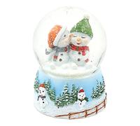 Dekohelden24 Boule à Neige Enfant avec Bonnet sur Socle décoré - Dimensions (L x l x H) : 6,5 x 6,5 x 9 cm - Diamètre de la Boule : 6,5 cm