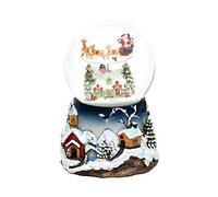 Dekohelden24 Boule à Neige XXL avec Rotation, émerillon de Neige et Son Dimensions H x L x Ø Boule : env. 19,5 x 13,5 cm/Ø 12 cm, sans Locomotive 500844