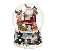 Dekohelden24 Boule à Neige XXL - Jouet Amusant - Mélodie : Rudolph The Red Nosed Reindeer - Dimensions (L x l x H) : 15 x 15 x 20 cm - Boule Ø 15 cm - Père Noël avec élan