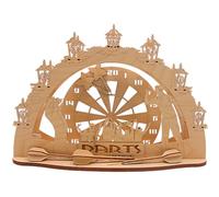 Dekohelden24 Cadeau de fléchettes, arc lumineux, arche flottante, arche de chandelier avec éclairage LED, 10 ampoules, motif : fléchettes - Championship, L/l/H 43 x 12 x 30 cm - Fabriqué en Allemagne