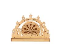 Dekohelden24 Chandelier lumineux à LED en bois comme kit de bricolage, flotteur de bricolage, arche à construire soi-même, motif : fléchettes, fonctionne sur piles, L/l x H 21 x 4,5 x 15 cm - Fabriqué