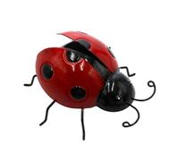 Dekohelden24 Coccinelle en métal avec Aimant Rouge/Aimant de réfrigérateur - Dimensions (L x l x H) : Environ 9,5 x 9,5 x 4,5 cm