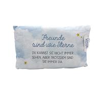 Dekohelden24 Coussin Douillet avec Housse 100% Coton, 40 x 13 x 23 cm, Motif : Amis sont comme des étoiles, 40 cm