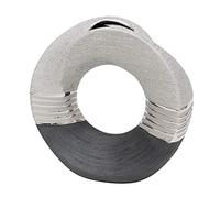 Dekohelden24 Élégant Vase décoratif Moderne en céramique incurvé avec Trou Gris argenté 23 cm